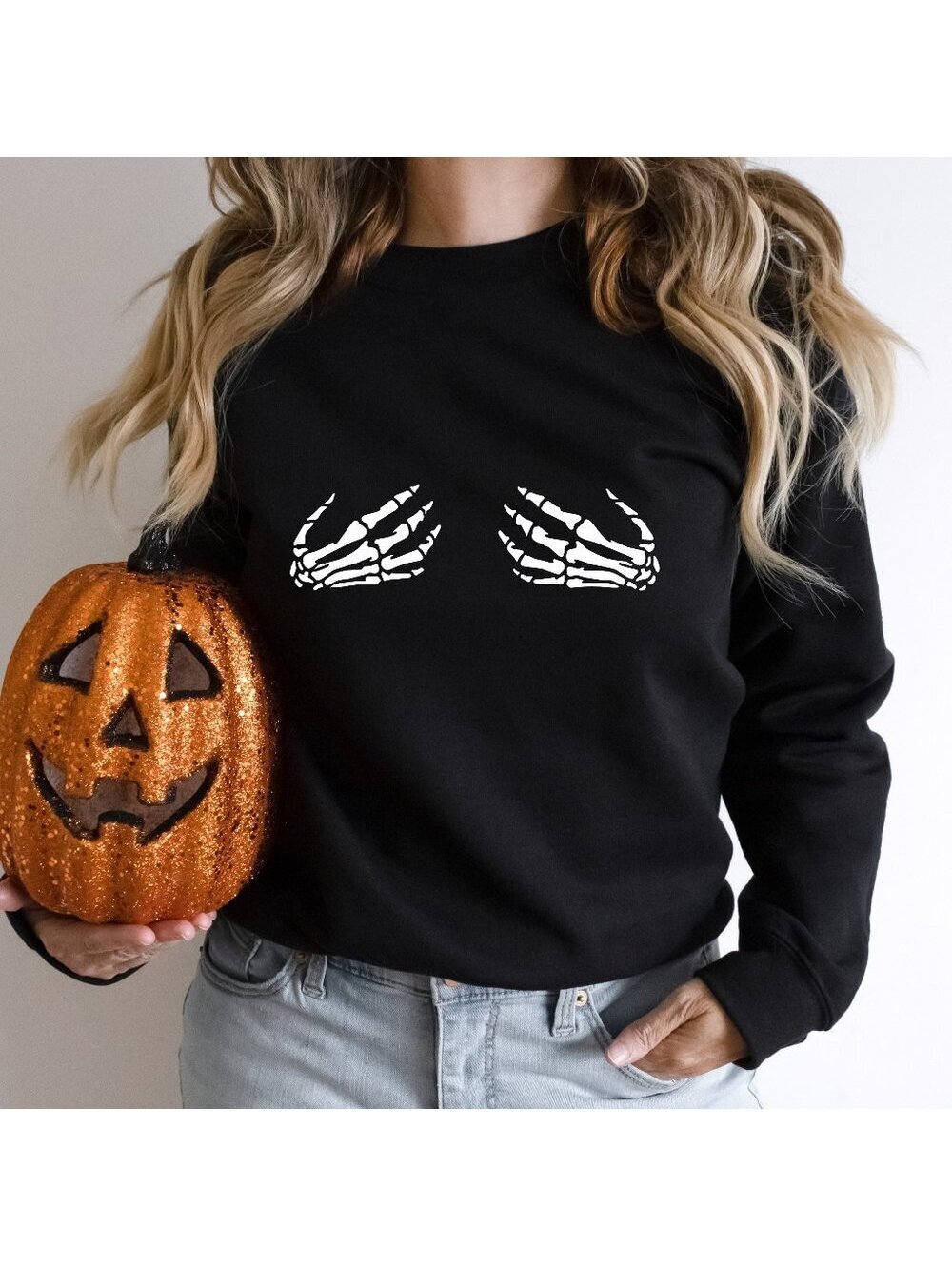 🎃Skeleton Boob Hands Crewneck Sweatshirt